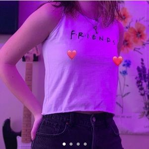 Tillys Friends white crop tank Size medium
